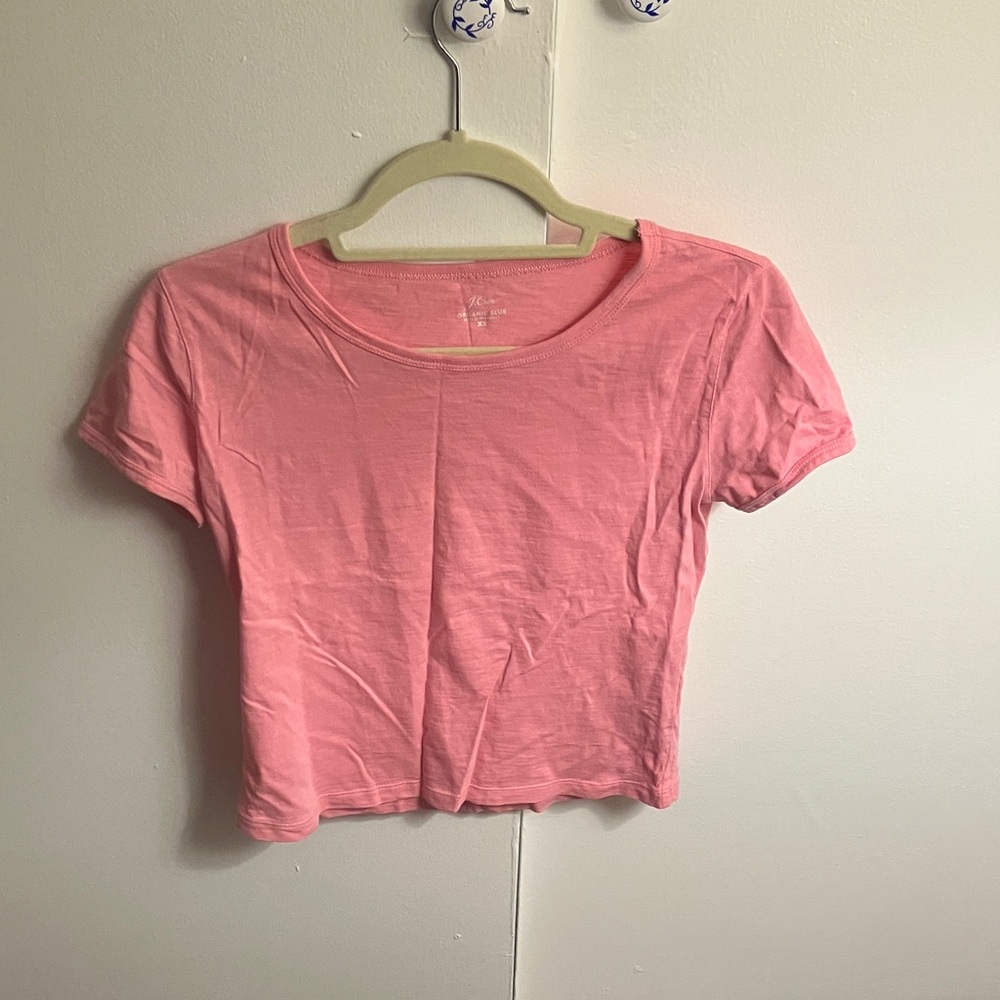J. Crew Organic Slub Pink Short Sleeve Tee
